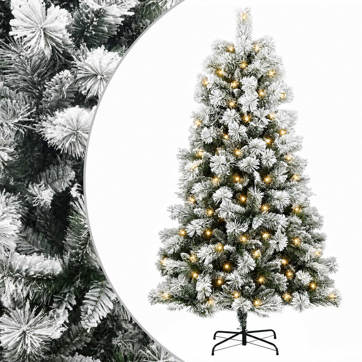 Albero di Natale Artificiale con Rami Pieghevoli 240 cm 300 LED