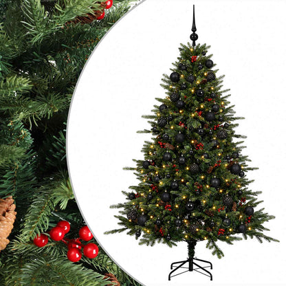 Albero di Natale artificiale con palline 210 cm 300 LED