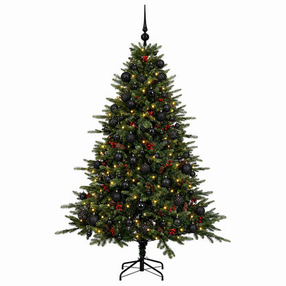 Albero di Natale artificiale con palline 210 cm 300 LED
