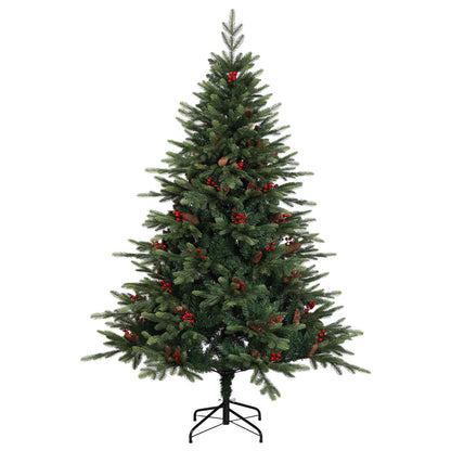 Albero di Natale artificiale con palline 210 cm 300 LED