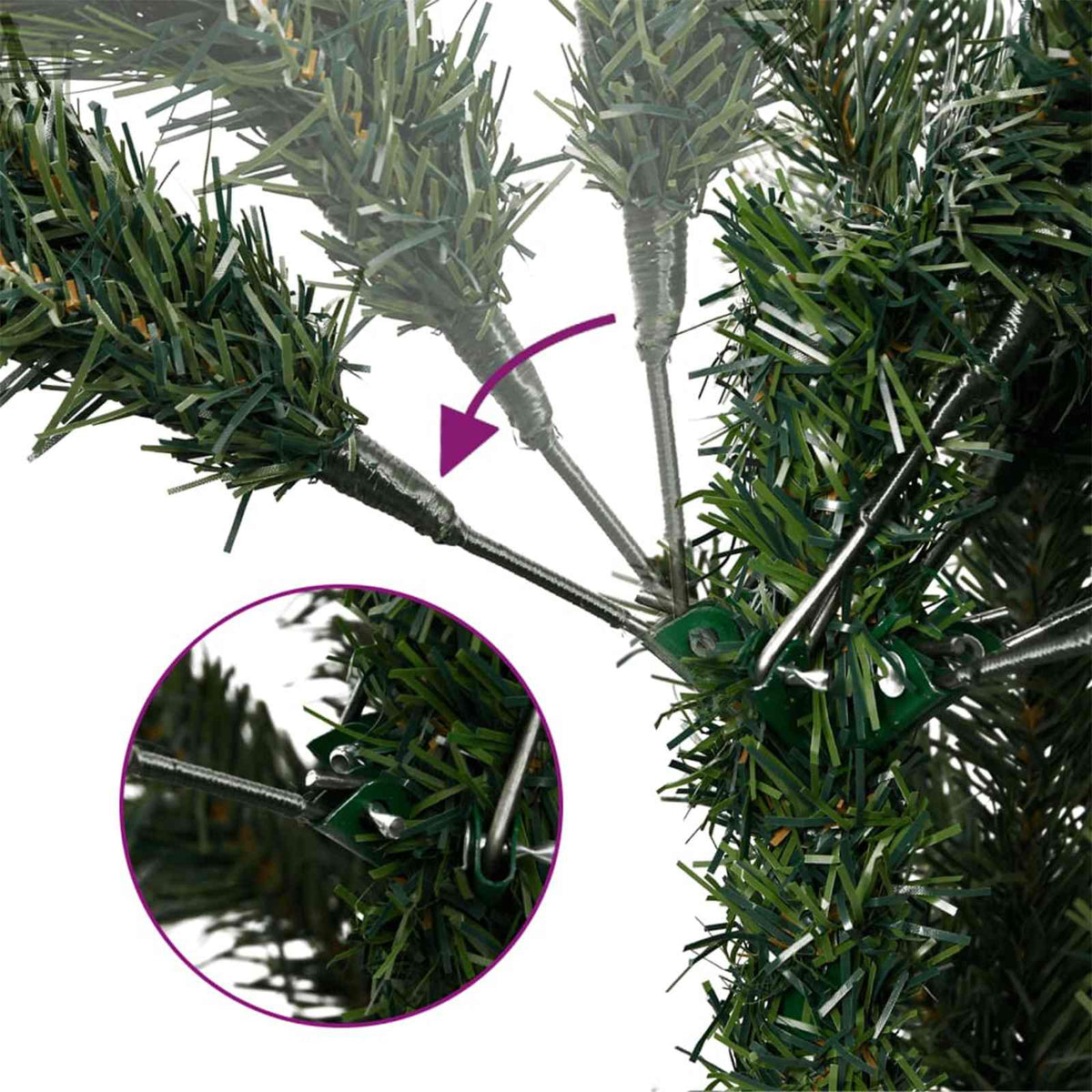 Albero di Natale artificiale con palline 210 cm 300 LED | homemem39