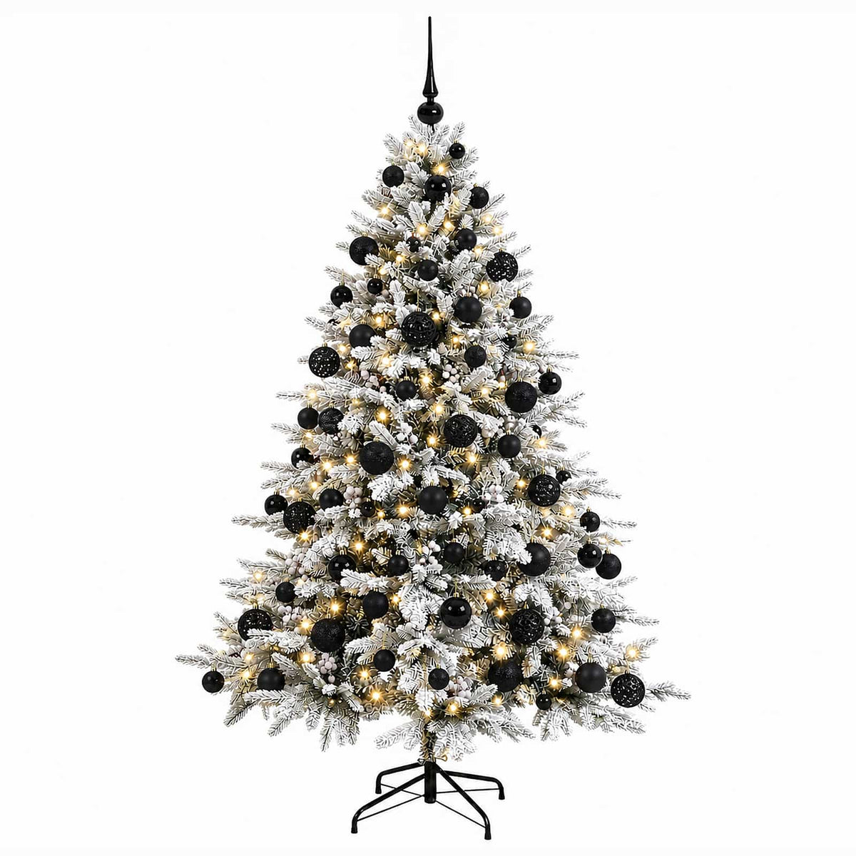 Albero di Natale artificiale con palline 210 cm 300 LED | homemem39
