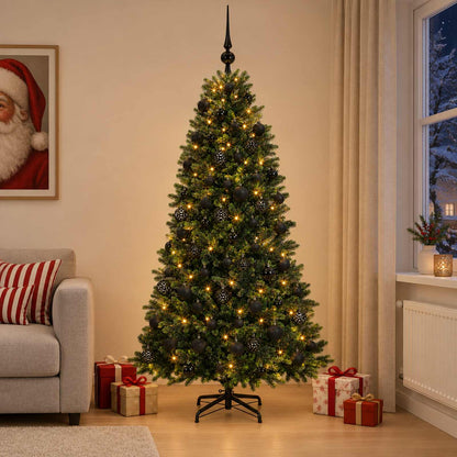 Albero di Natale Artificiale con Palline 180 cm 300 LED