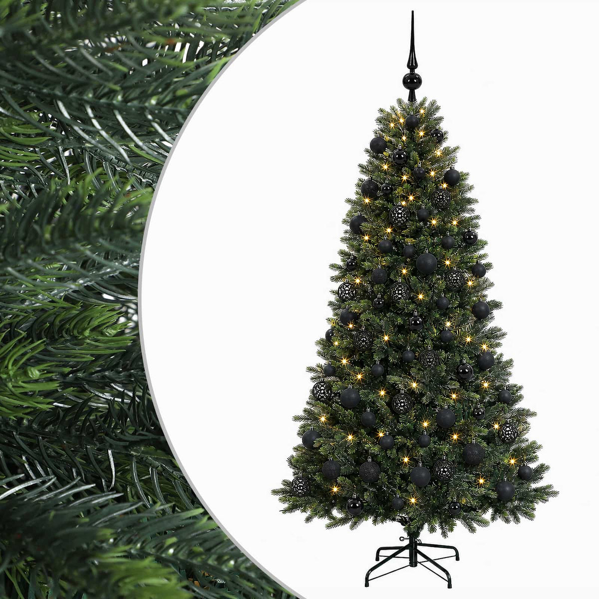 Albero di Natale Artificiale con Palline 180 cm 300 LED