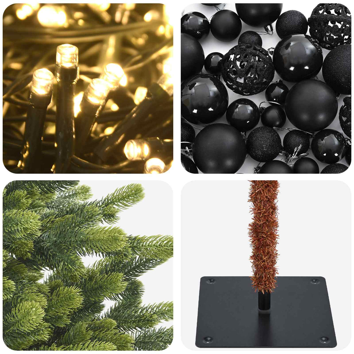 Albero di Natale Artificiale con Palline 180 cm 300 LED