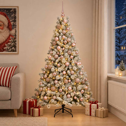 Albero di Natale Artificiale con Palline 240 cm 300 LED