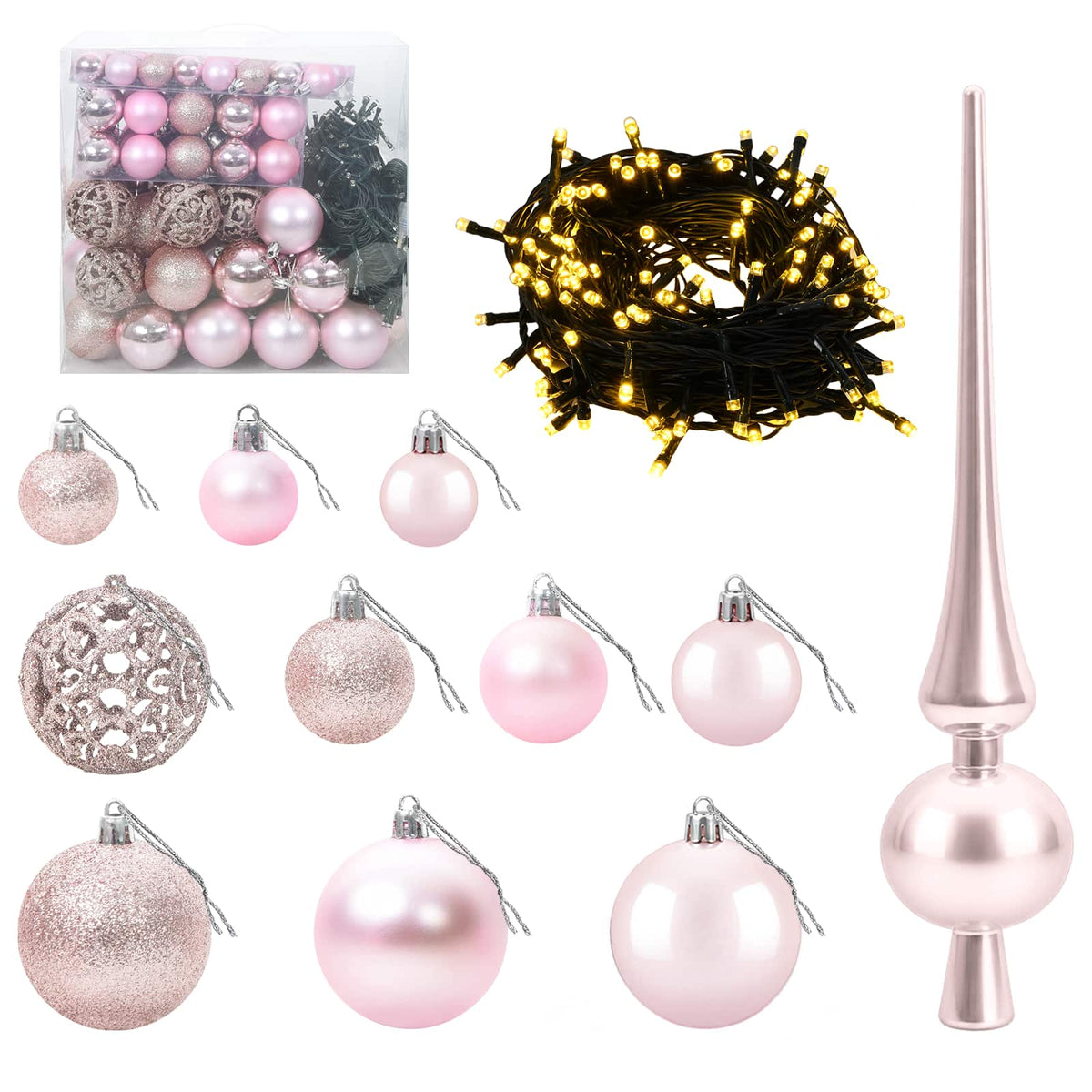 Albero di Natale Artificiale con Palline 240 cm 300 LED