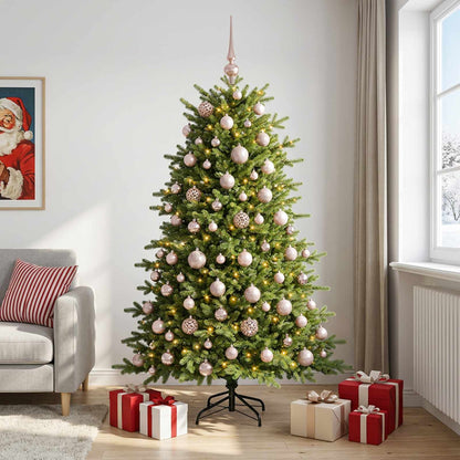 Albero di Natale artificiale con palline 240 cm 300 LED