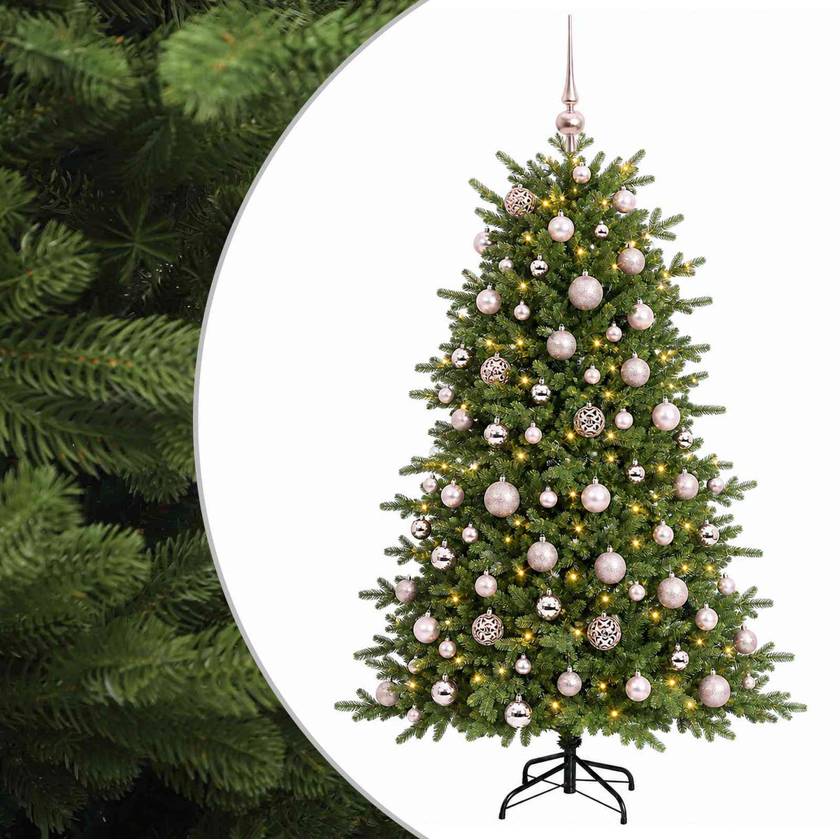 Albero di Natale artificiale con palline 240 cm 300 LED