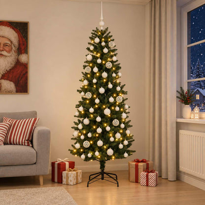 Albero di Natale Artificiale con Palline 210 cm 300 LED