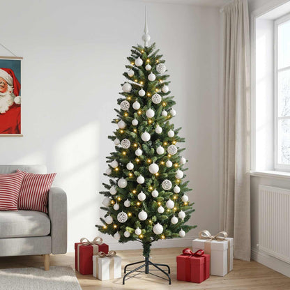Albero di Natale Artificiale con Palline 210 cm 300 LED