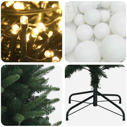 Albero di Natale Artificiale con Palline 210 cm 300 LED