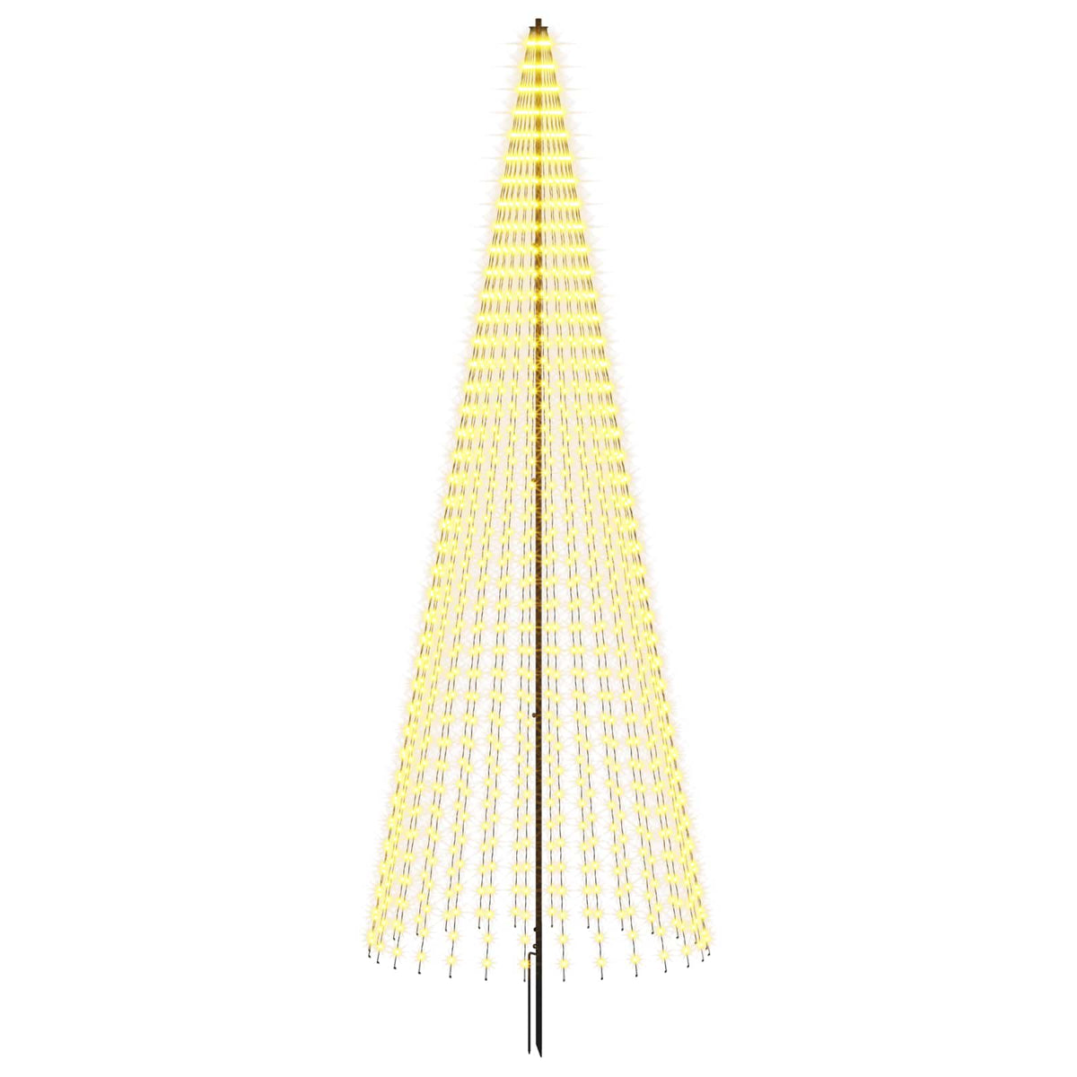 Albero di Natale LED 385 cm 1148 LED Bianco caldo Ferro Nero