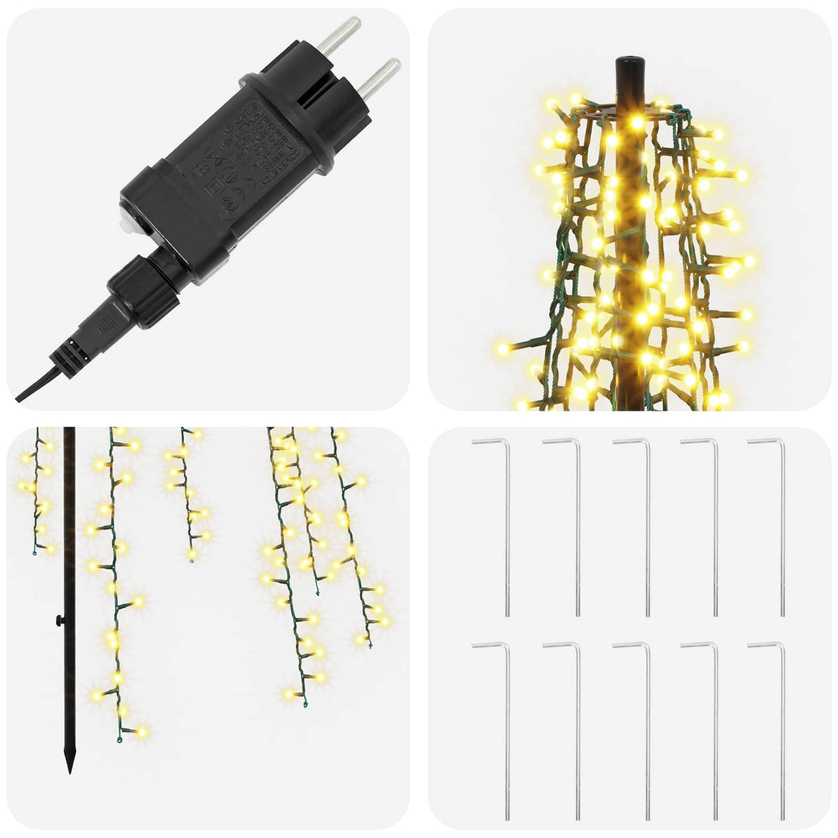 Albero di Natale LED EKENAS 285 cm 1550 LED Bianco caldo