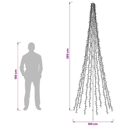 Albero di Natale LED EKENAS 285 cm 1550 LED Bianco caldo
