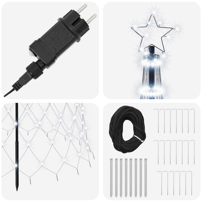 Albero di Natale LED 400 cm 450 LED Bianco freddo Ferro Nero