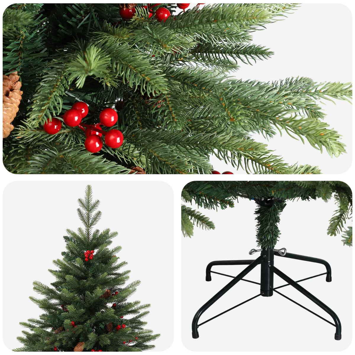 Albero di Natale Artificiale con Rami Pieghevoli 210 cm
