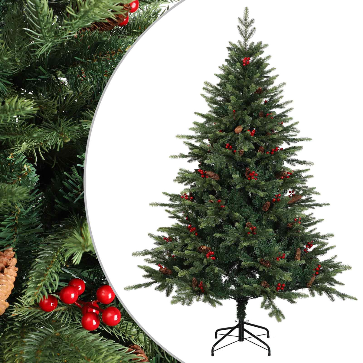 Albero di Natale Artificiale con Rami Pieghevoli 210 cm