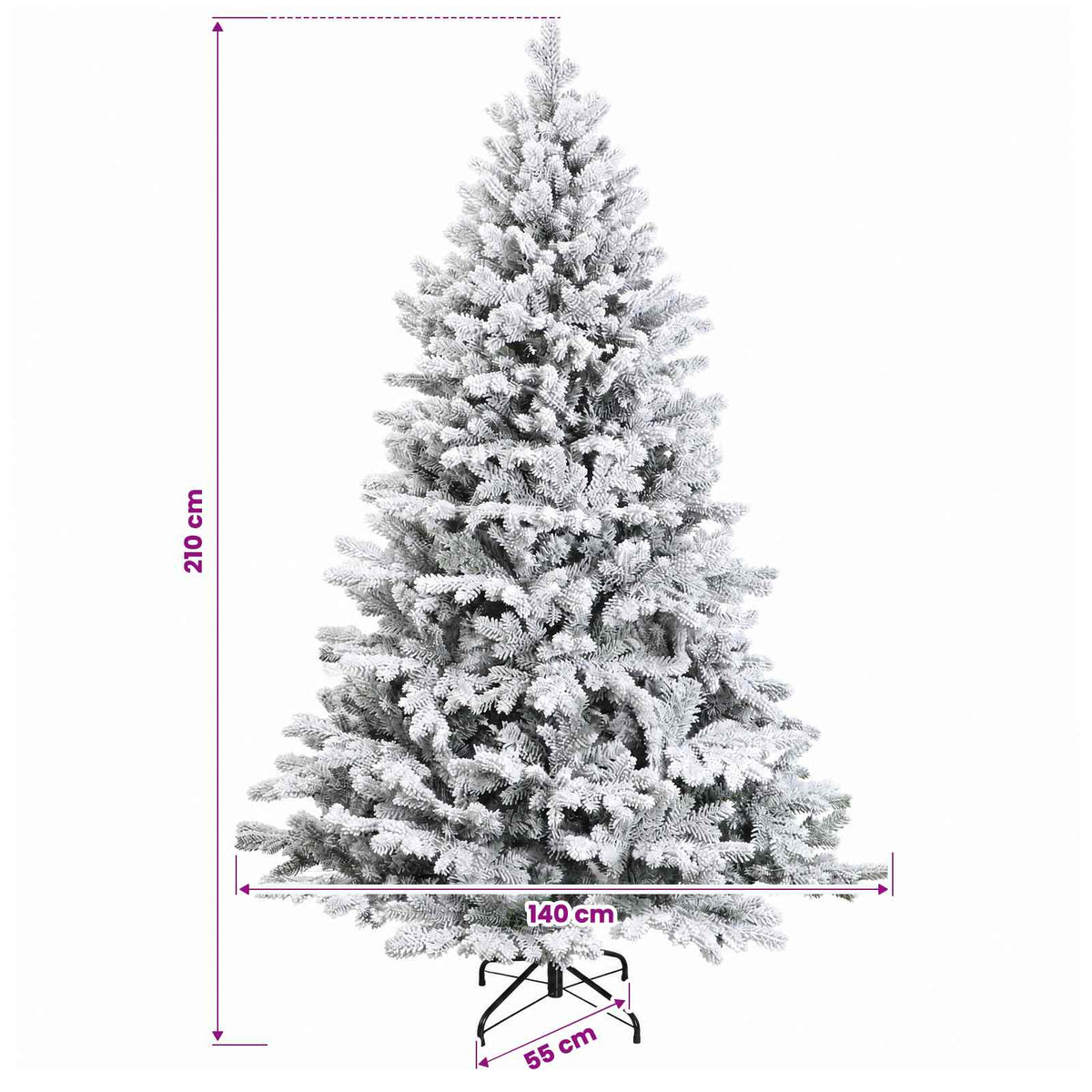 Albero di Natale Artificiale con Rami Pieghevoli 210 cm