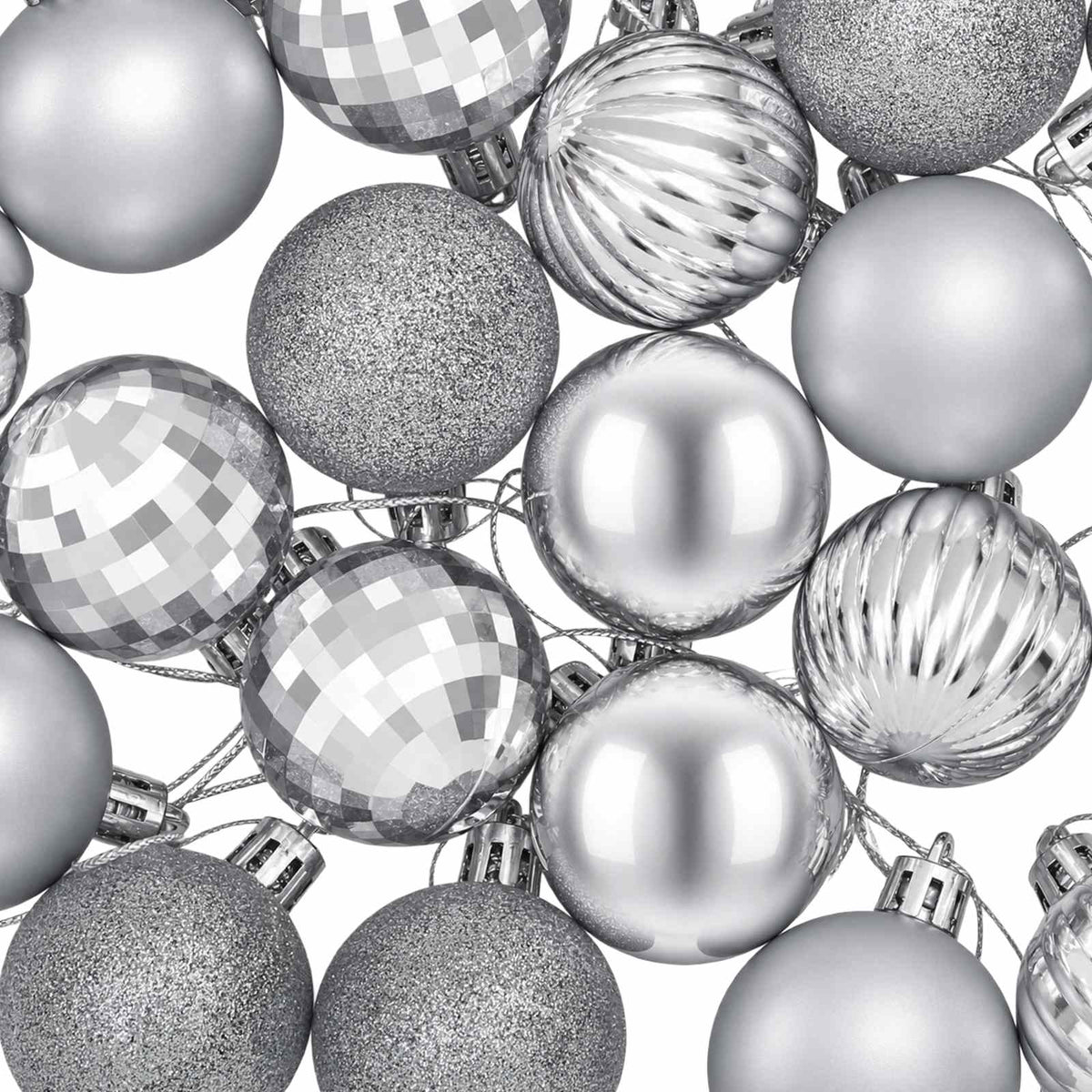 Set di Palline di Natale 100 pz Argento 4 cm Polistirolo