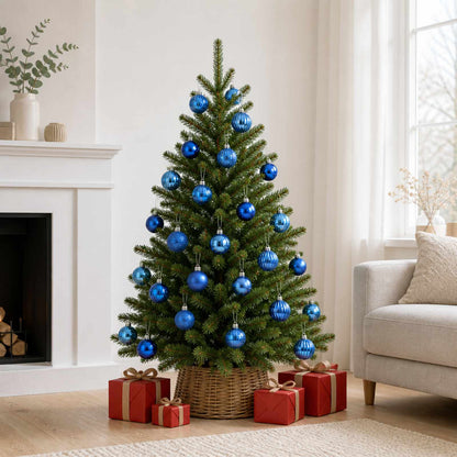 Set di Palline di Natale 100 pz Blu 4 cm Polistirolo