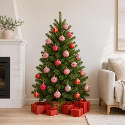 Set di Palline di Natale 36 pz Rosa e rosé 6 cm Polistirolo