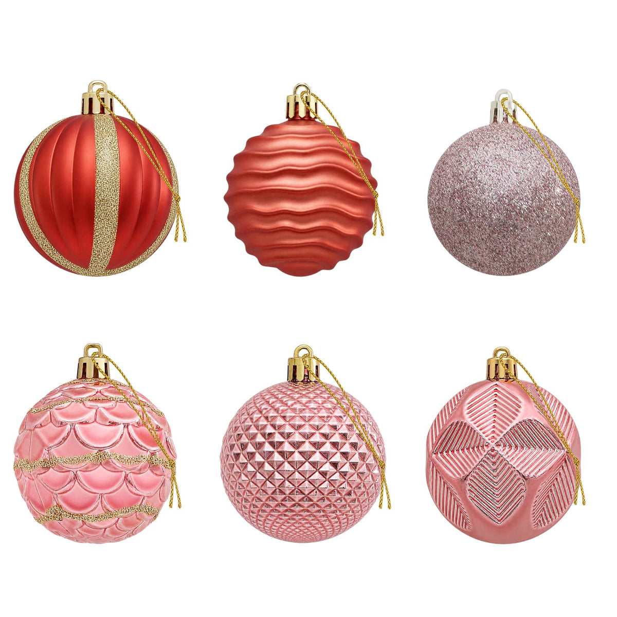 Set di Palline di Natale 36 pz Rosa e rosé 6 cm Polistirolo