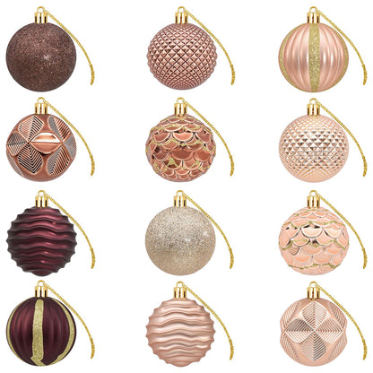 Set di Palline di Natale 36 pz Champagne e marrone 6 cm