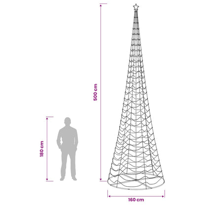 Albero di Natale LED a spirale con base EKENAS 500 cm 868 LED | homemem39