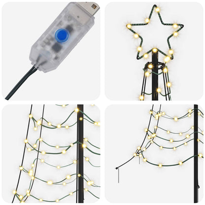 Albero di Natale a spirale LED con picchetto EKENAS 180 cm | homemem39