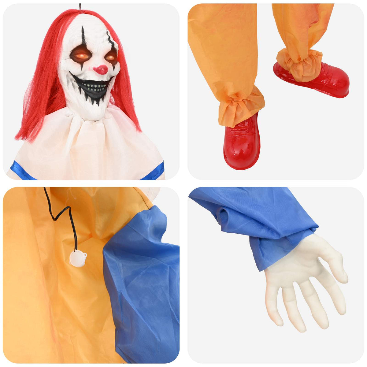 Clown spaventoso di Halloween SPOOKA Giallo e Blu | homemem39