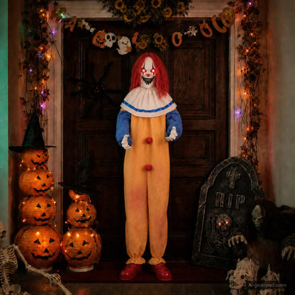 Clown spaventoso di Halloween SPOOKA Giallo e Blu