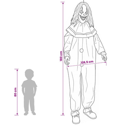 Clown spaventoso di Halloween SPOOKA Giallo e Blu