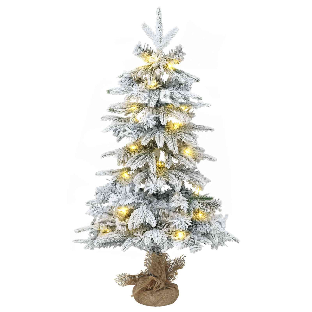 Mini albero di Natale innevato 45 cm 25 LED Bianco caldo