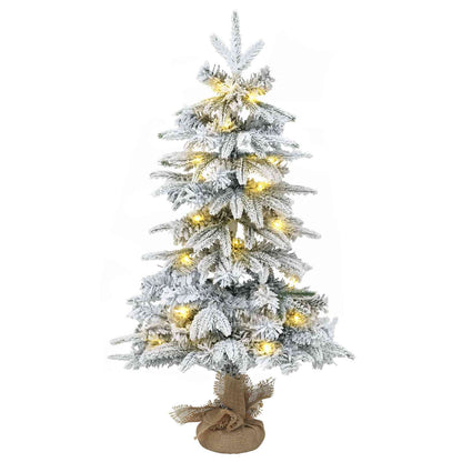 Mini albero di Natale innevato 90 cm 50 LED Bianco caldo