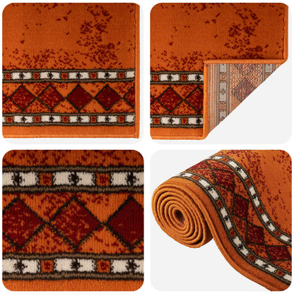 Tappeto Runner FLORNES Tessuto Arancione PP 7 mm | homemem39