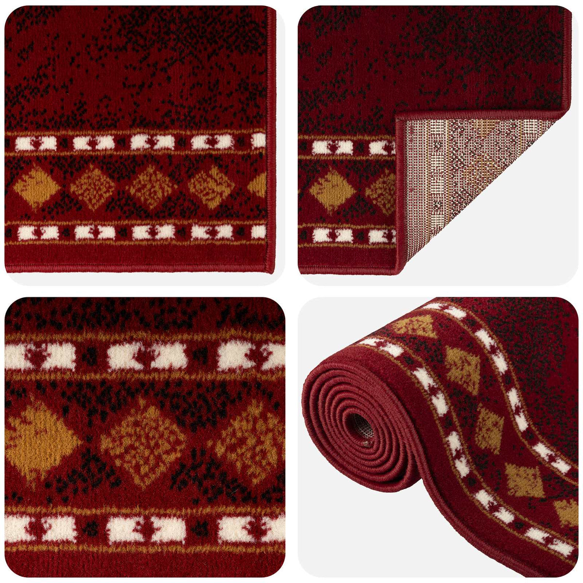 Tappeto Runner FLORNES Tessuto Rosso PP 7 mm