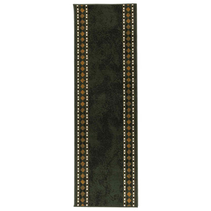 Tappeto Runner FLORNES Tessuto Verde Diamanti 67 x 250 cm PP | homemem39
