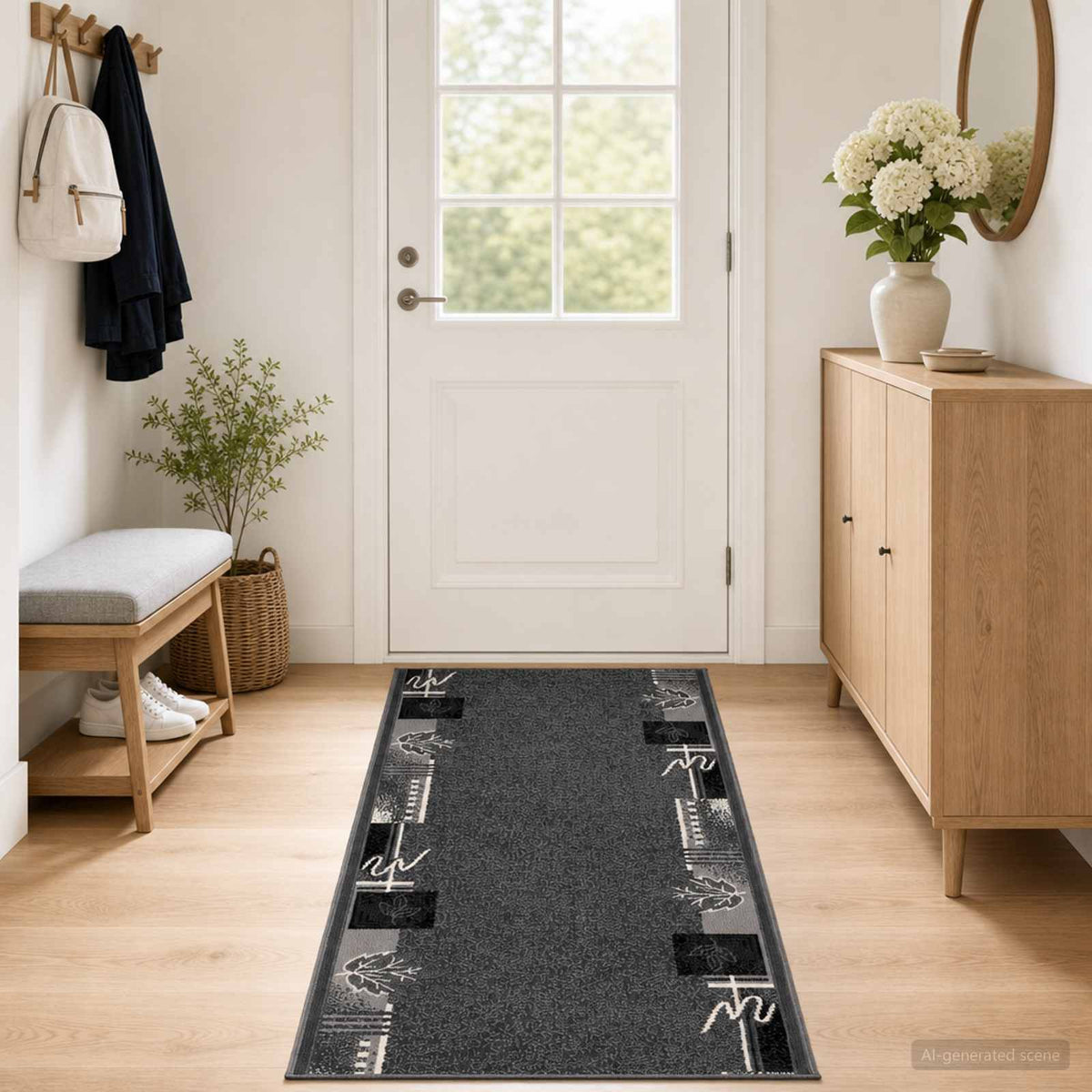 Tappeto Runner FLORNES Tessuto Grigio PP 7 mm
