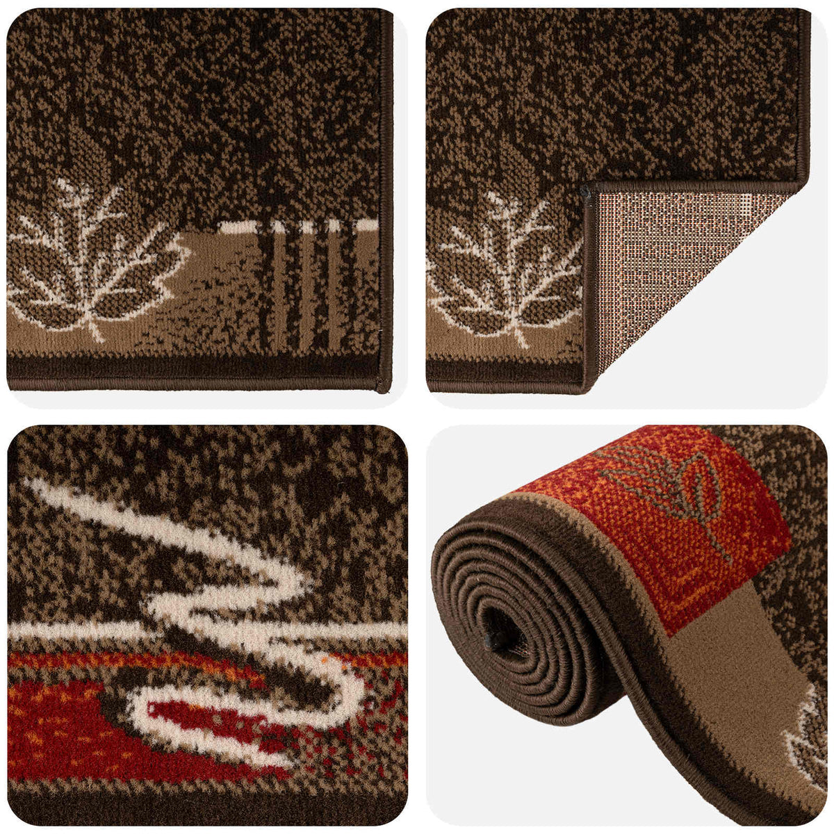 Tappeto Runner FLORNES Tessuto Marrone PP 7 mm | homemem39