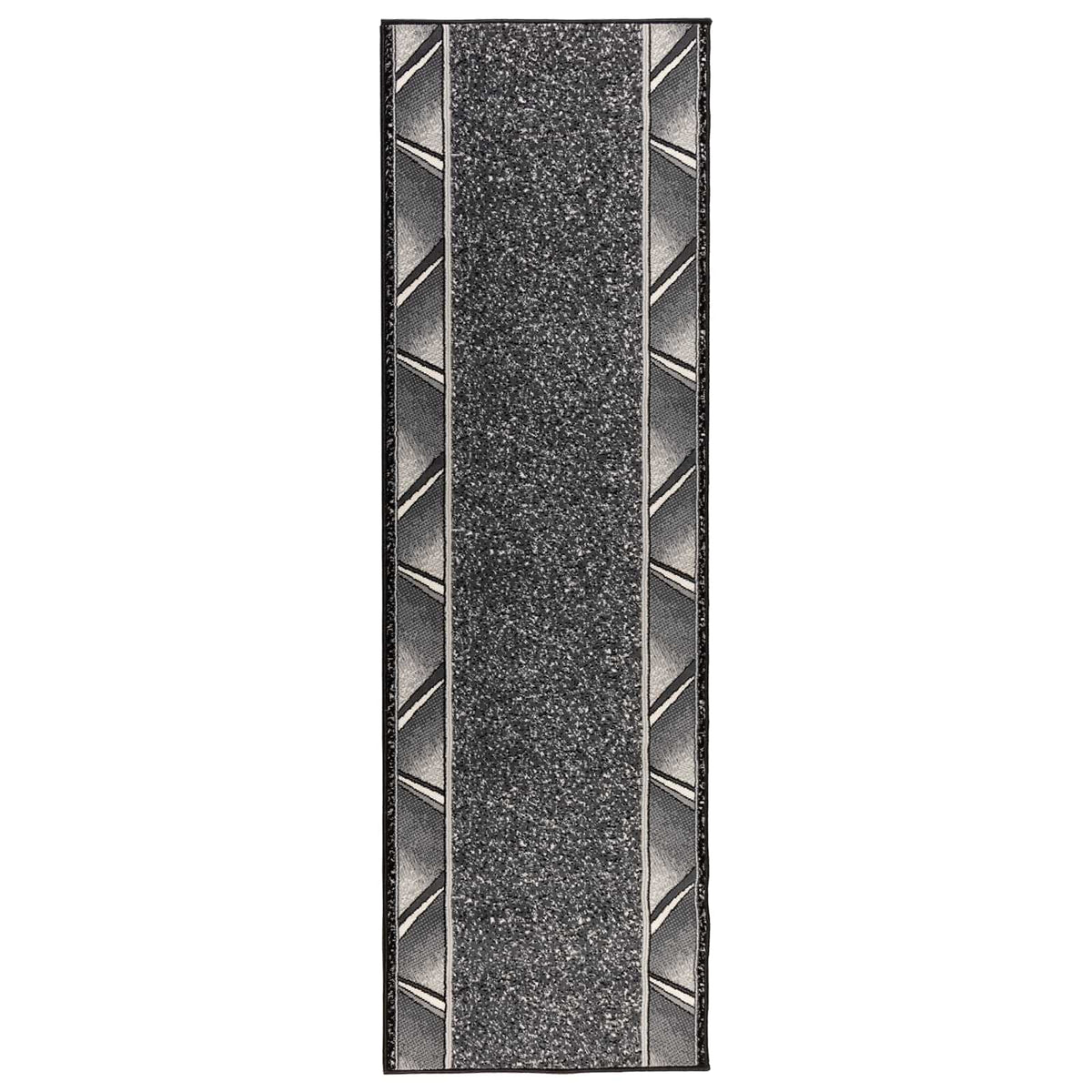 Tappeto Runner FLORNES Tessuto Grigio Zigzag 100 x 200 cm PP