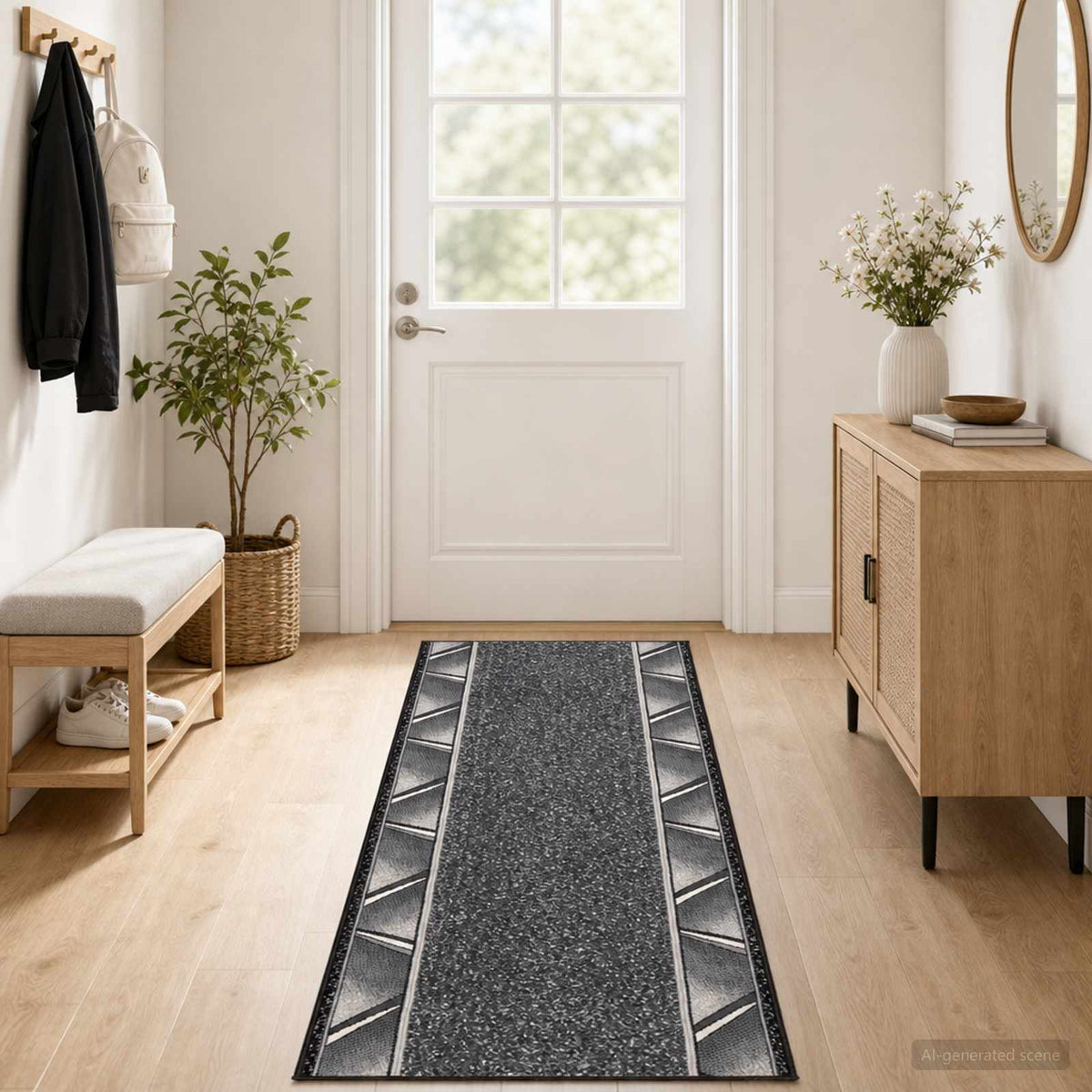 Tappeto Runner FLORNES Tessuto Grigio PP 7 mm