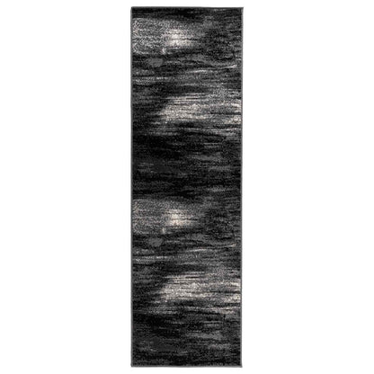Tappeto Runner FLORNES Tessuto Nero Pennellate 67 x 300 cm PP | homemem39
