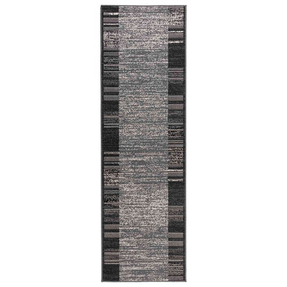 Tappeto Runner FLORNES Tessuto Grigio Righe 100 x 350 cm PP | homemem39