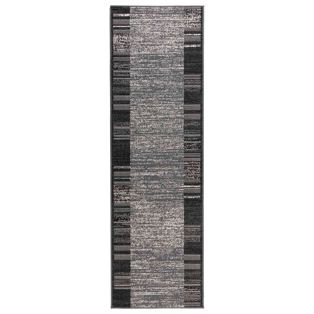 Tappeto Runner FLORNES Tessuto Grigio Righe 100 x 400 cm PP | homemem39