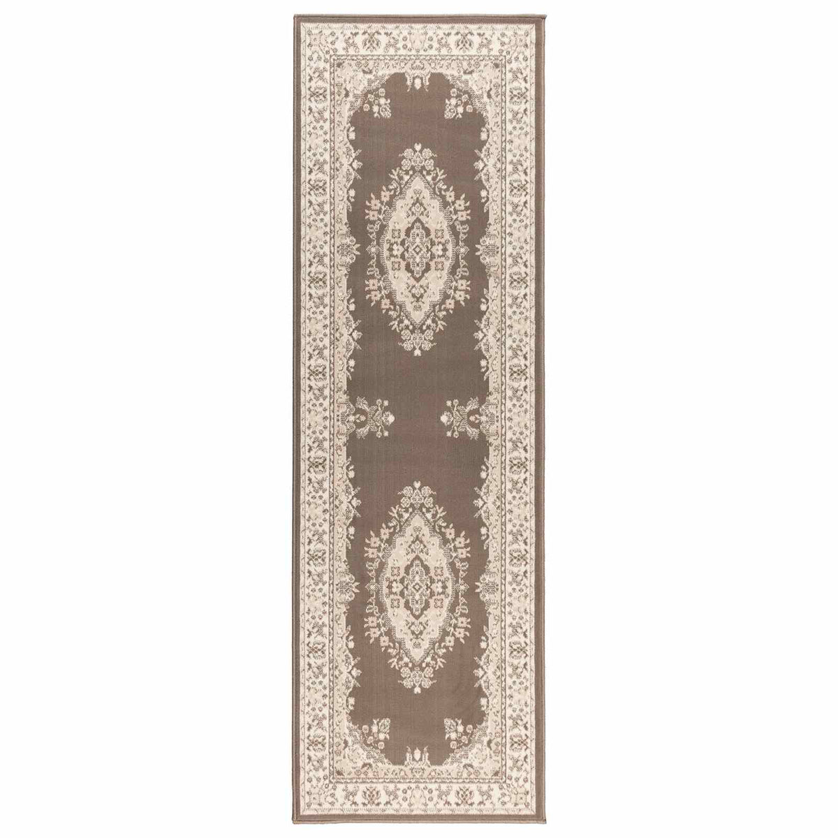 Tappeto Runner FLORNES Tessuto Fantasia tortora 100 x 150 cm PP | homemem39