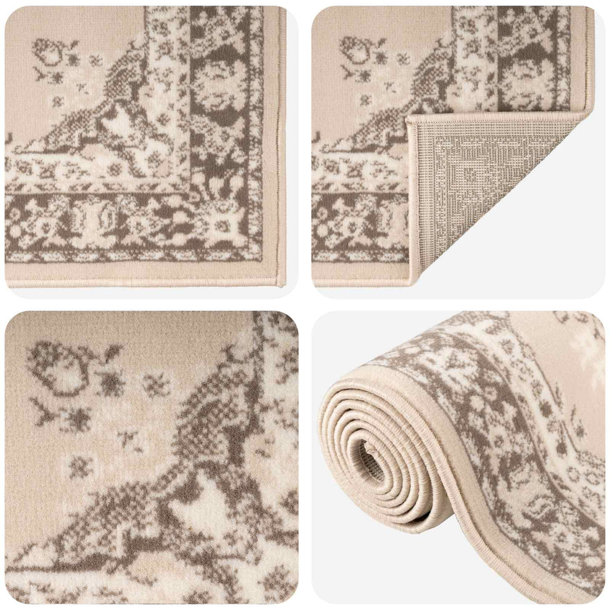 Tappeto Runner FLORNES Tessuto Ecrù PP 7 mm