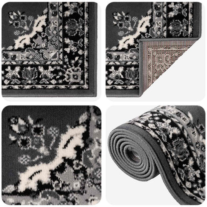 Tappeto Runner FLORNES Tessuto Motivo Grigio 67 x 200 cm PP | homemem39
