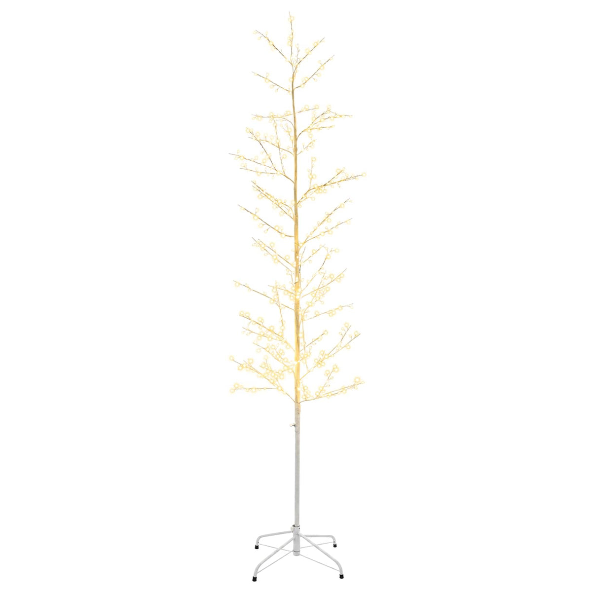 Albero di Natale a betulla Bianco 47 x 210 cm Acciaio 567 LED