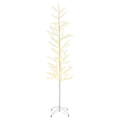 Albero di Natale a betulla Bianco 47 x 210 cm Acciaio 567 LED